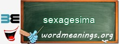 WordMeaning blackboard for sexagesima